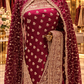 "The Luxury Royal Wine" Premium Designer Saree with Veil