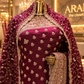 "The Luxury Royal Wine" Premium Designer Saree with Veil