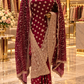 "The Luxury Royal Wine" Premium Designer Saree with Veil
