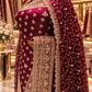 "The Luxury Royal Wine" Premium Designer Saree with Veil