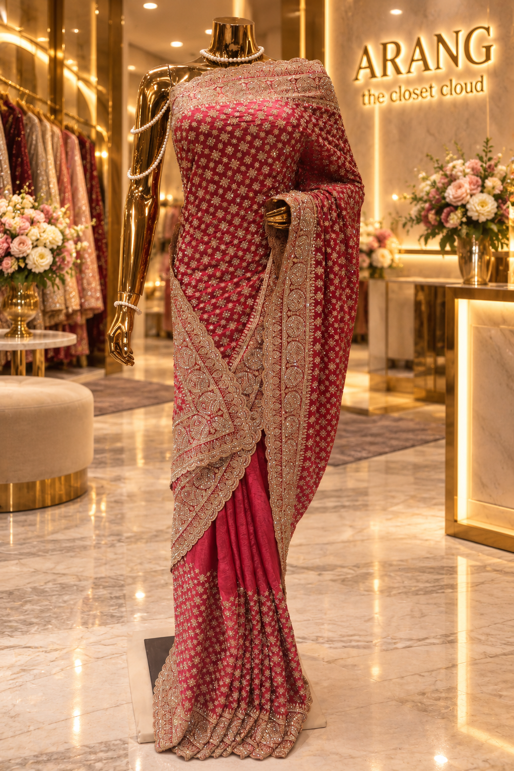 "The Flamingo Pink" Premium Designer Saree