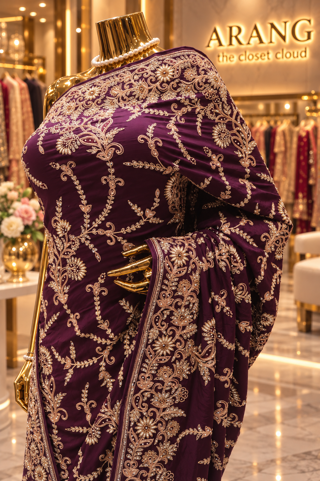 “The Plum Purple " Luxurious Wedding Wear Saree
