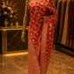 "The Maharani Crimson" Banarasi Chiffon Saree