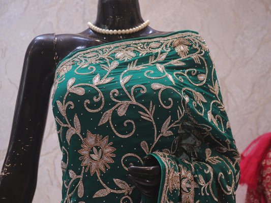 “The Persian Green” Premium Handcrafted Saree