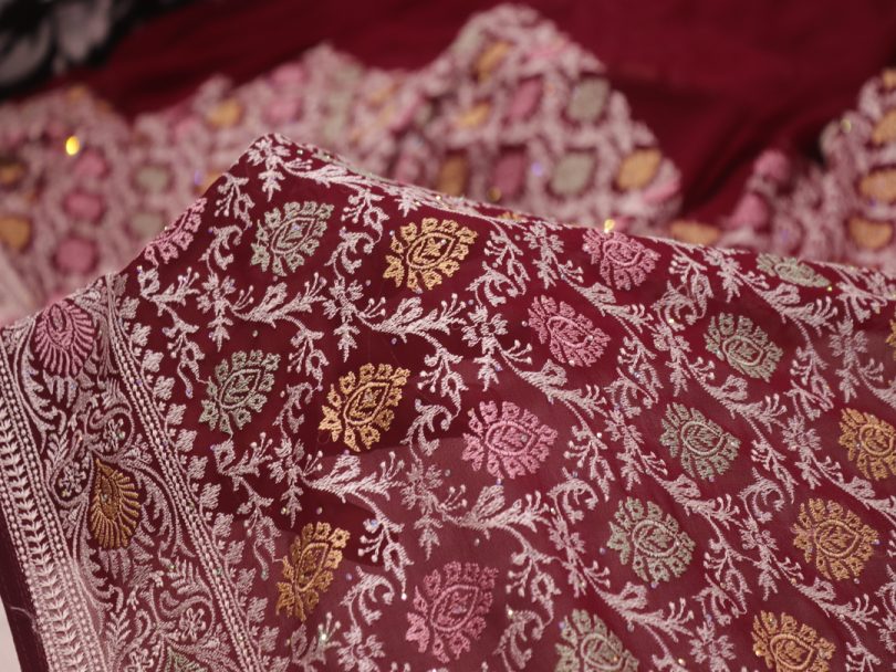 “The Maroon Orchid” Premium Designer Saree