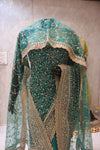 "The Zirconium Green" Premium Bridal Saree With Veil