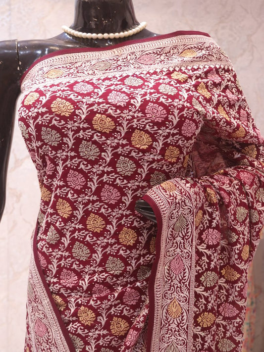 “The Maroon Orchid” Premium Designer Saree