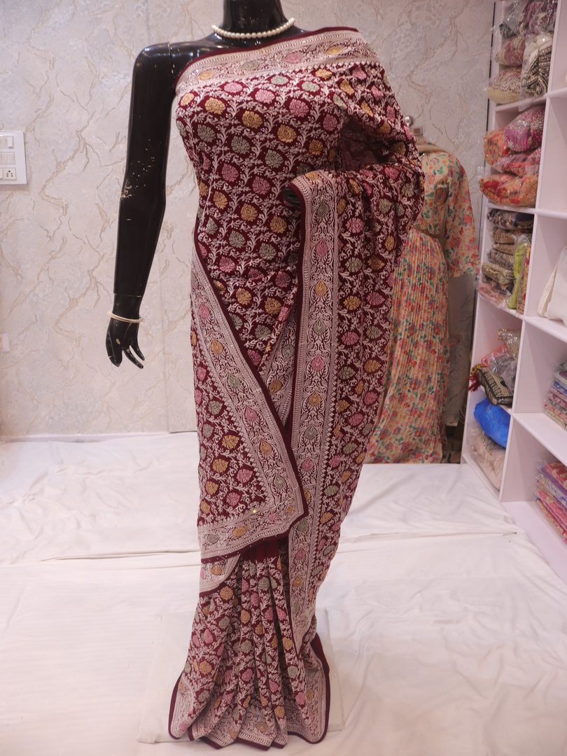 “The Maroon Orchid” Premium Designer Saree