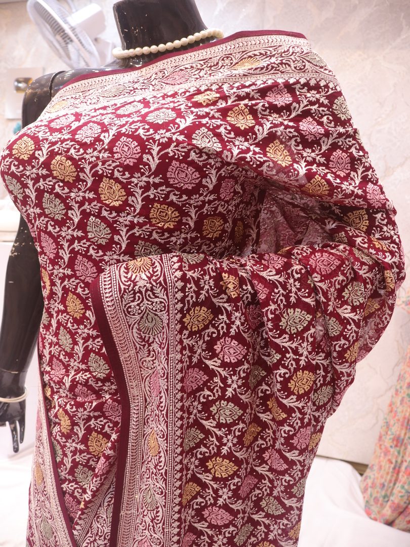 “The Maroon Orchid” Premium Designer Saree