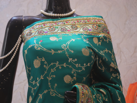 “The Persian Green” Premium Banarasi Silk Saree