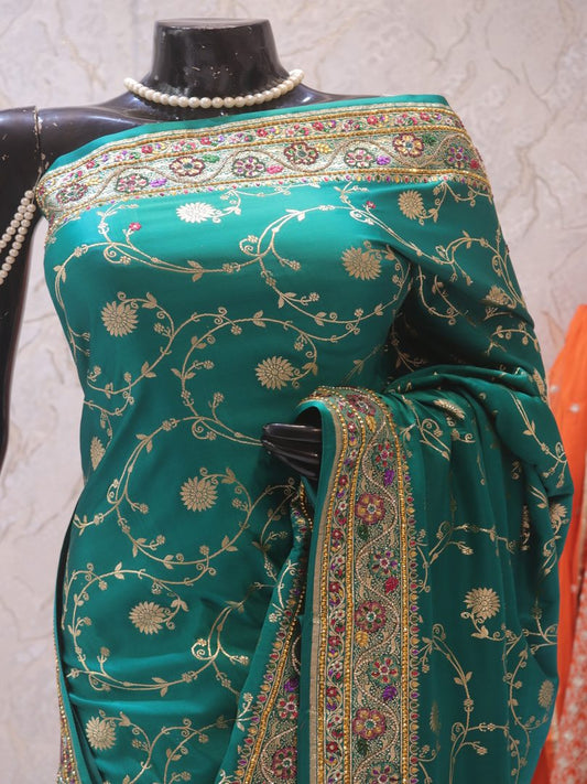 “The Persian Green” Premium Banarasi Silk Saree
