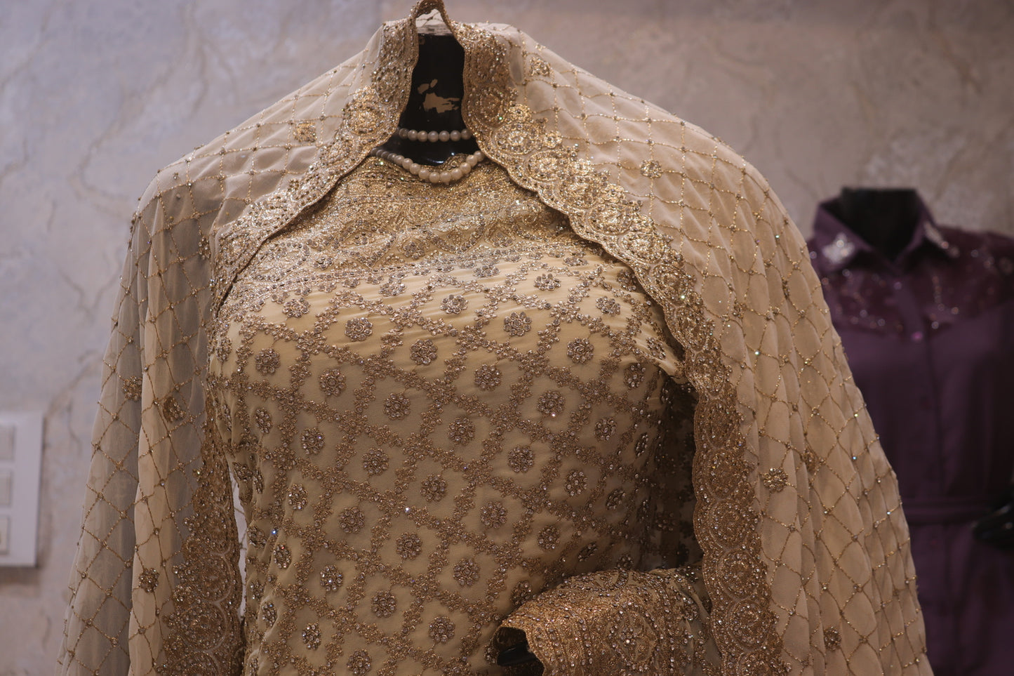 “The Ceramic White” Premium Designer Saree with Veil