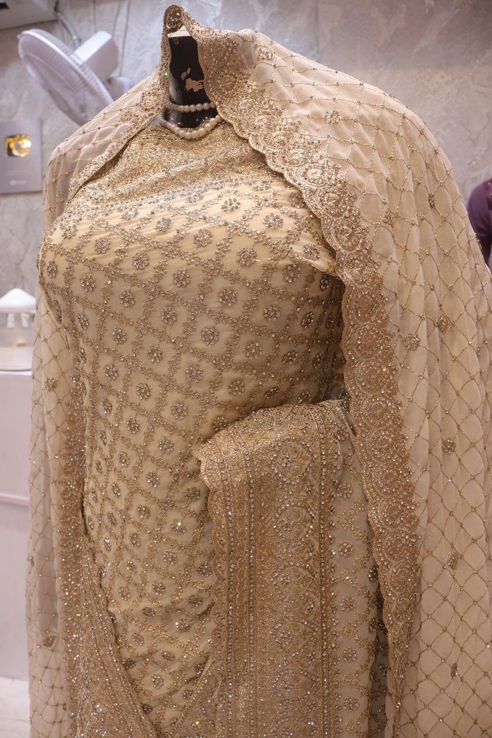 “The Ceramic White” Premium Designer Saree with Veil