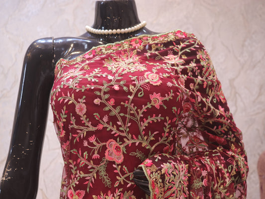 “The Heather Maroon” Premium Designer Saree