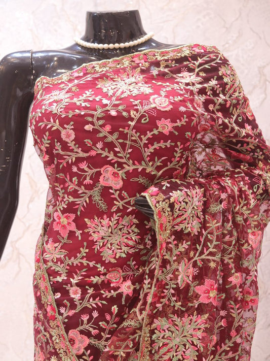 “The Heather Maroon” Premium Designer Saree