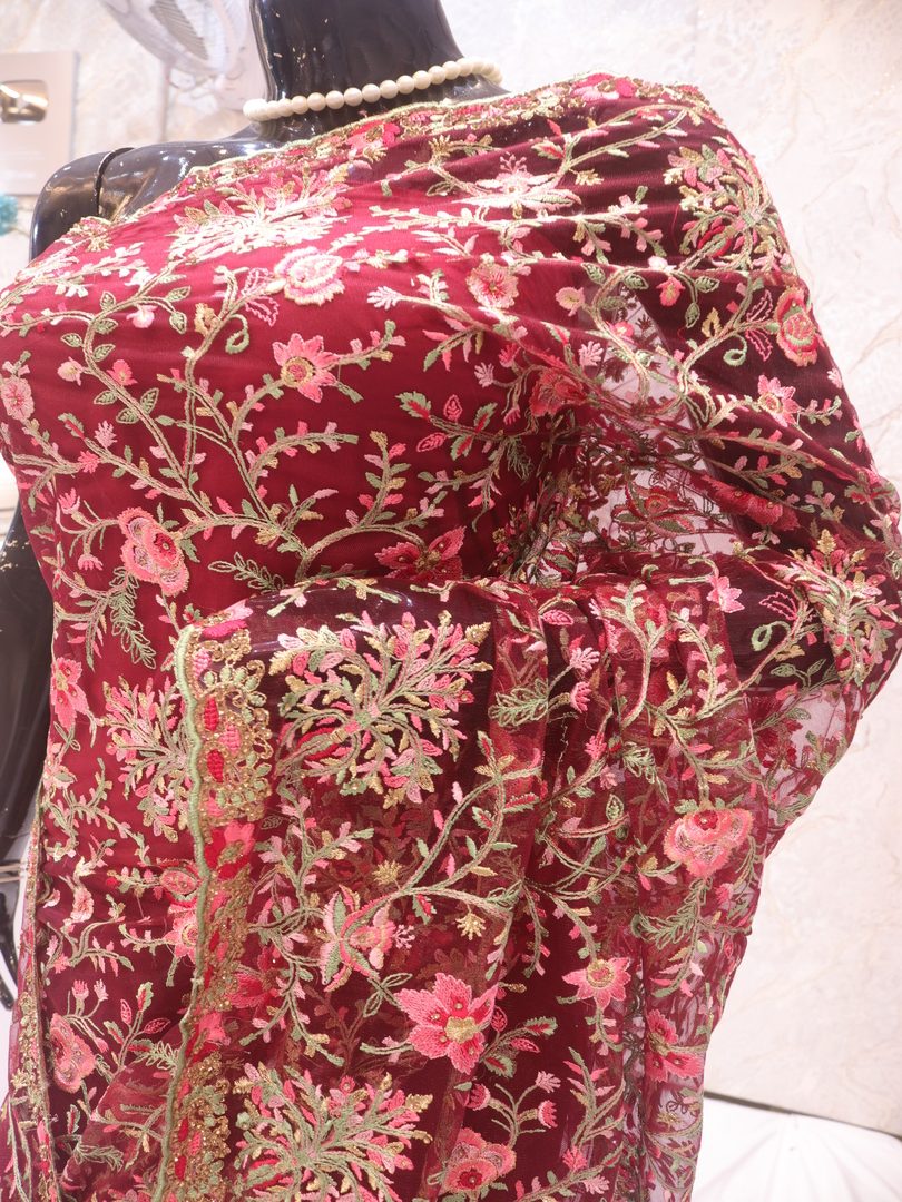 “The Heather Maroon” Premium Designer Saree