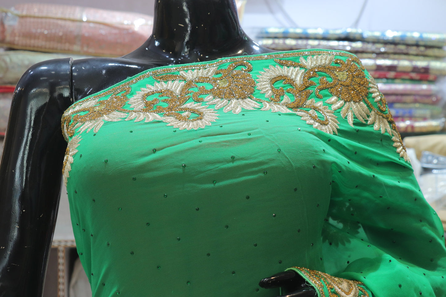 “The Emerald Green” Premium Designer Saree