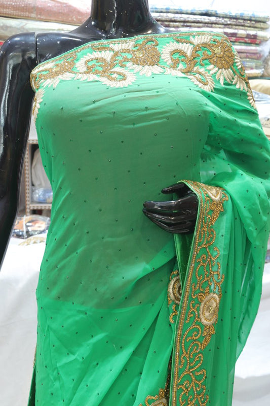 “The Emerald Green” Premium Designer Saree