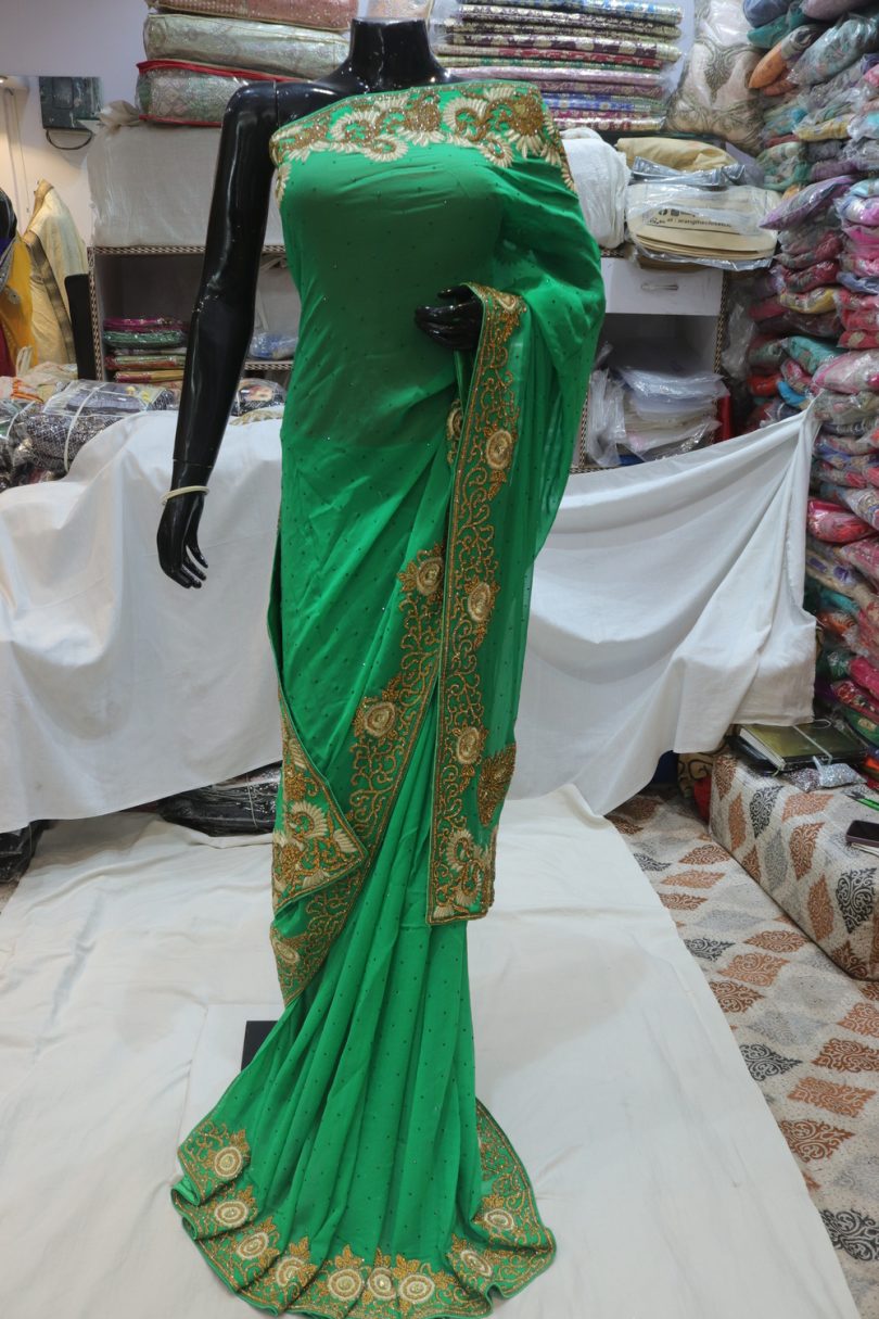 “The Emerald Green” Premium Designer Saree