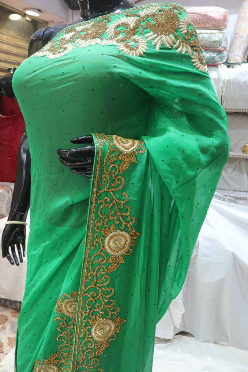 “The Emerald Green” Premium Designer Saree