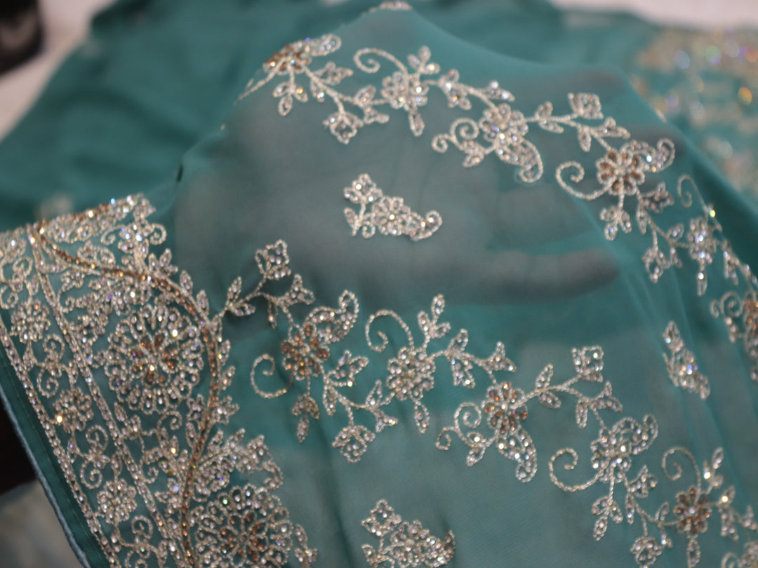 “The Winter Green” Premium Designer Saree