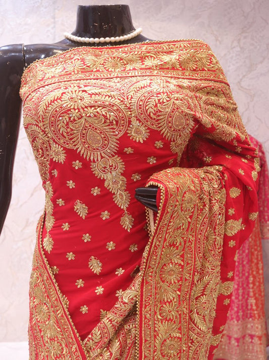 “The Crimson Red” Premium Designer Saree