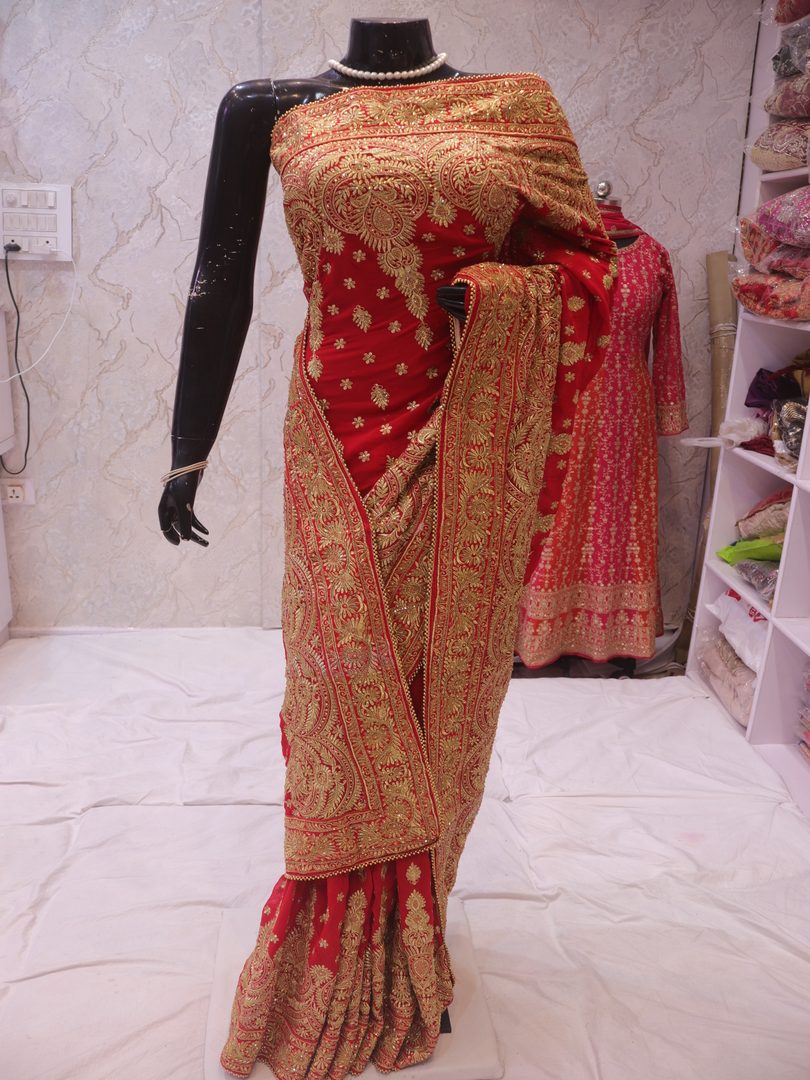 “The Crimson Red” Premium Designer Saree