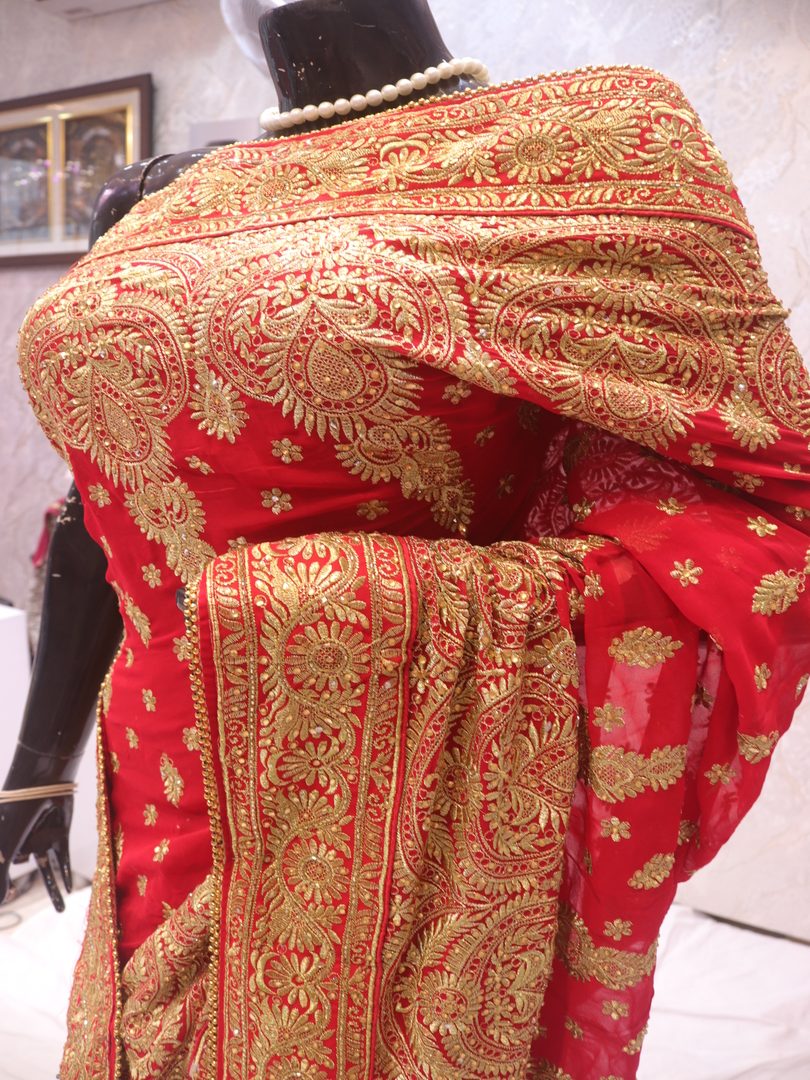 “The Crimson Red” Premium Designer Saree