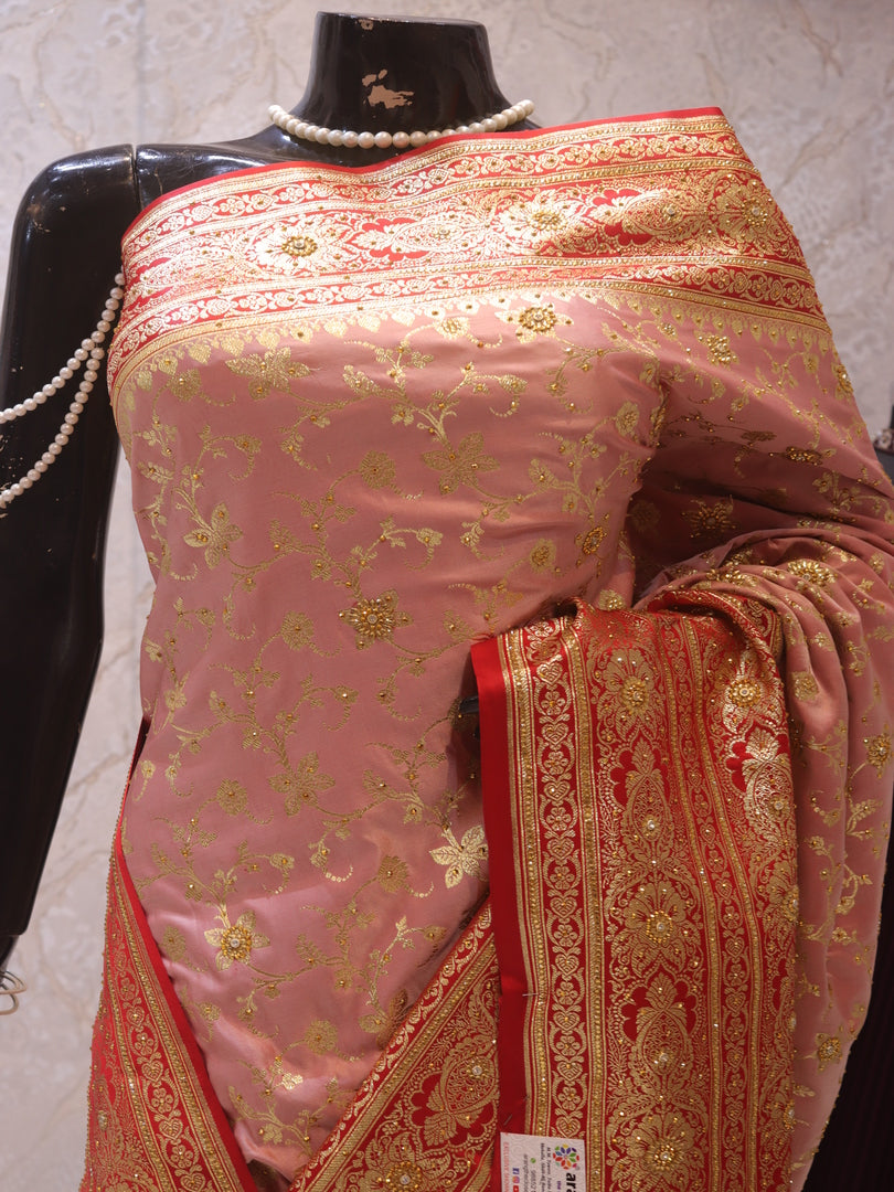 “The Pink Duet” Premium Banarasi Silk Saree