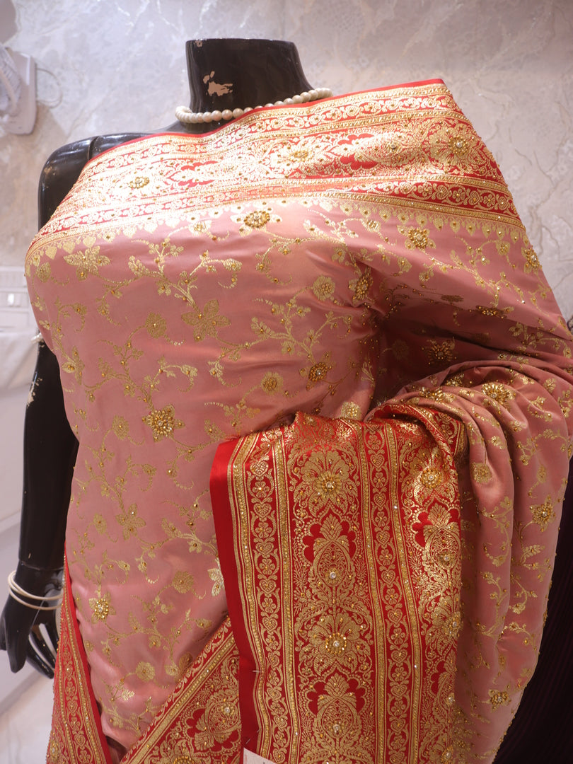 “The Pink Duet” Premium Banarasi Silk Saree