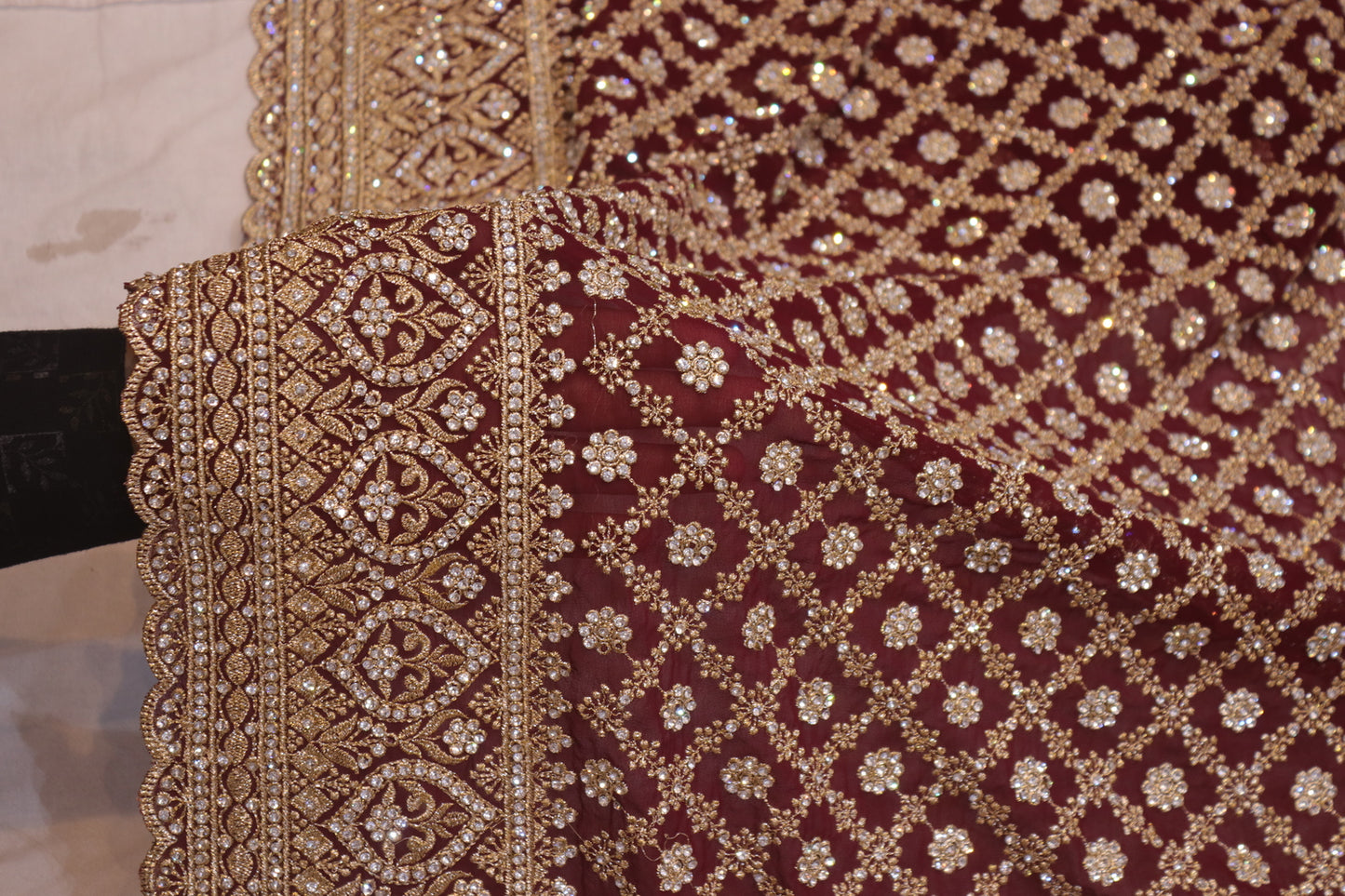 “The Wine Splash” Vol 2 Premium Designer Saree with Veil