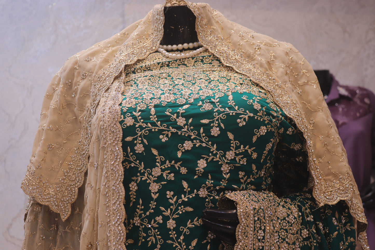 "The Persian Green Duet" Vol 3 Premium Designer Saree with Veil