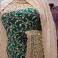 "The Persian Green Duet" Premium Designer Saree with Veil