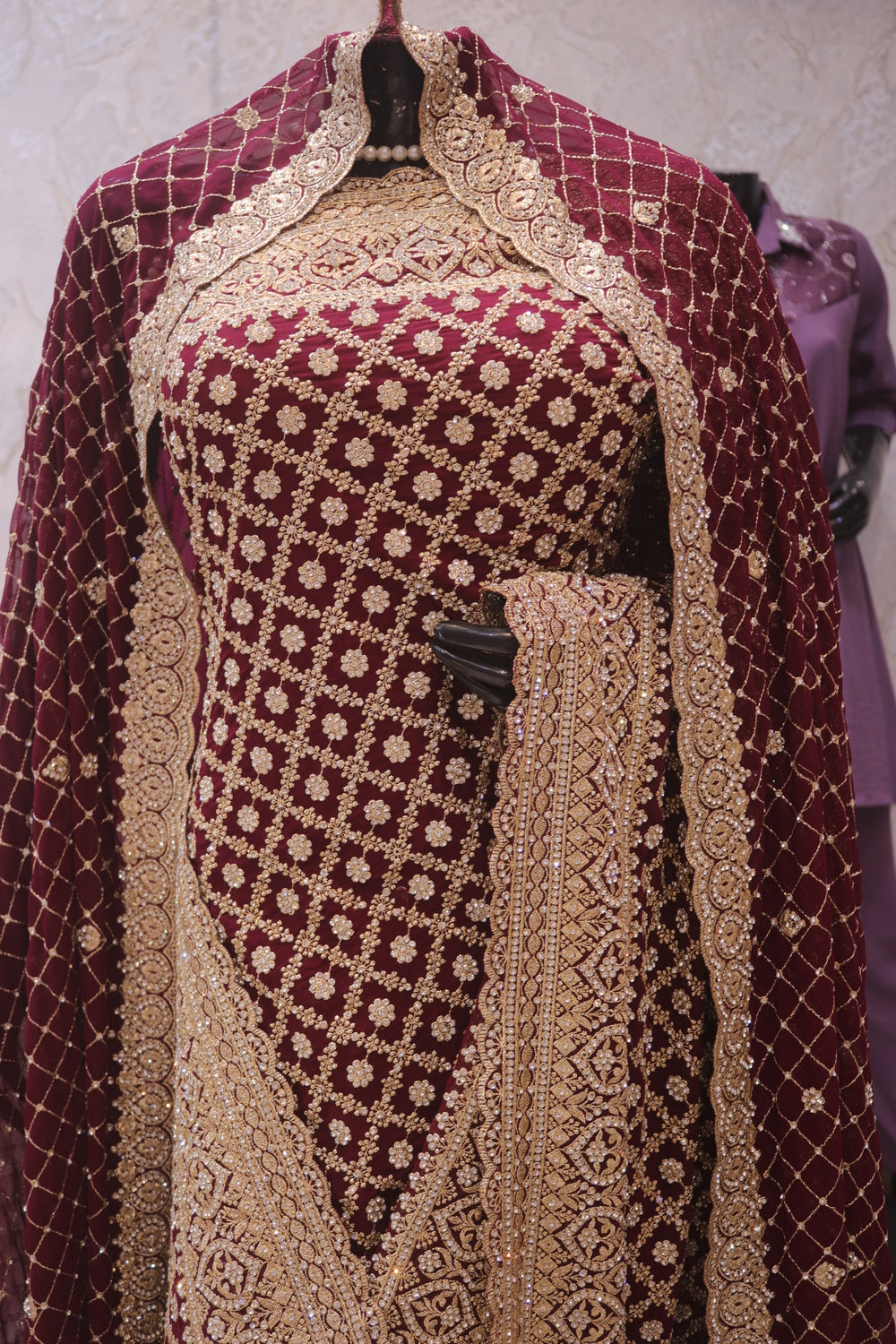 “The Wine Splash” Vol 2 Premium Designer Saree with Veil