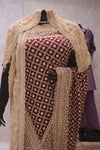 “The Wine Splash” Premium Designer Saree with Veil