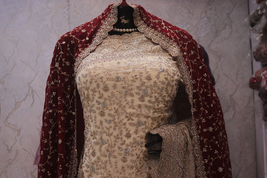 “The Floral White” Vol 2 Premium Designer Saree with Veil