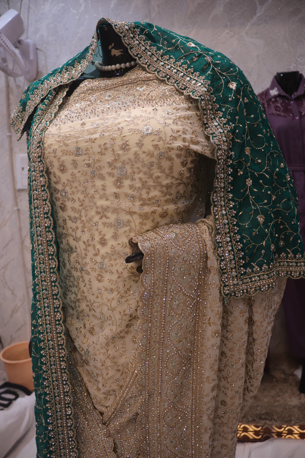 “The Pearl White” Premium Designer Saree with Veil