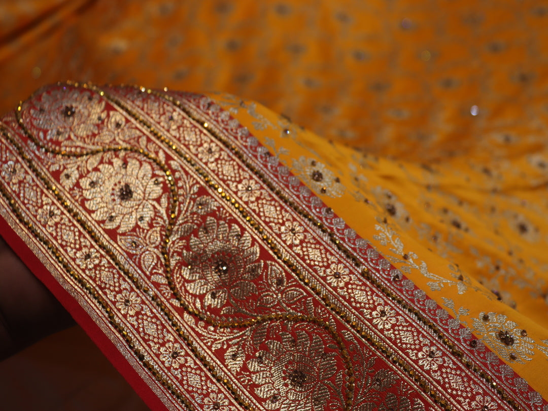 “The Golden Yellow” Premium Banarasi Silk Saree