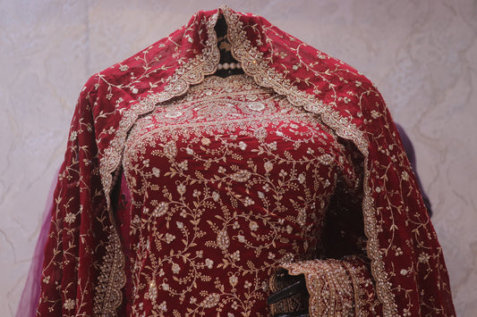 "The Royal Maroon" Vol 2 Bridal Saree with Veil