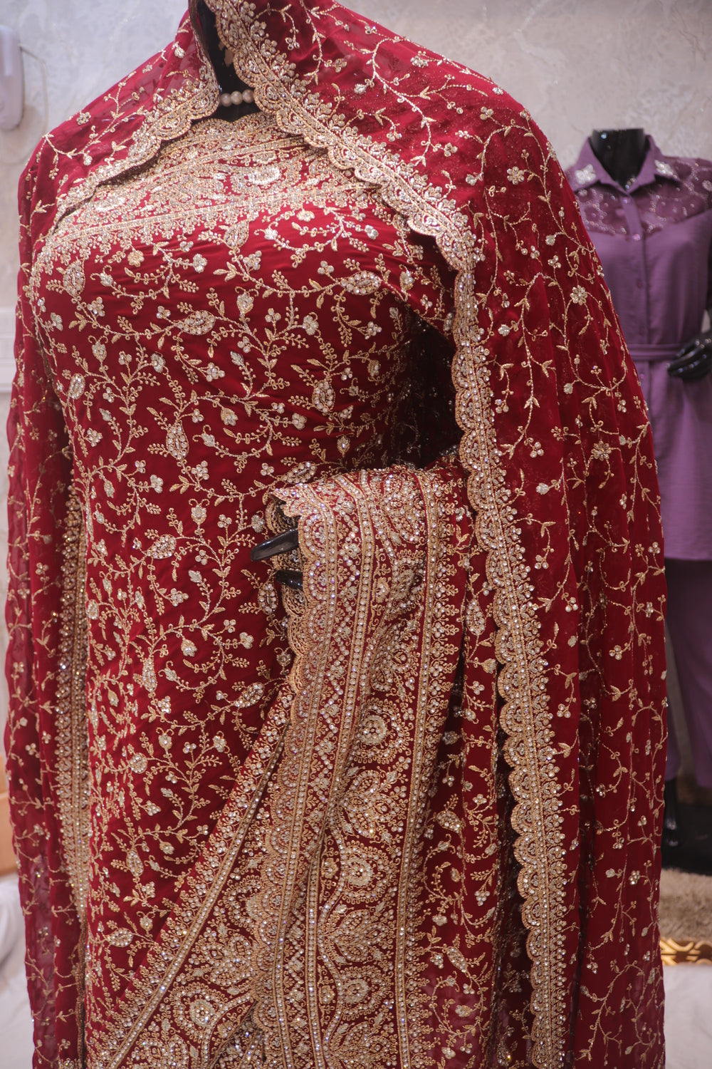 "The Royal Maroon" Vol 2 Bridal Saree with Veil