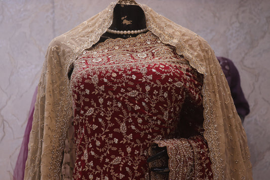 "The Royal Maroon" Vol 2 Bridal Saree with Veil