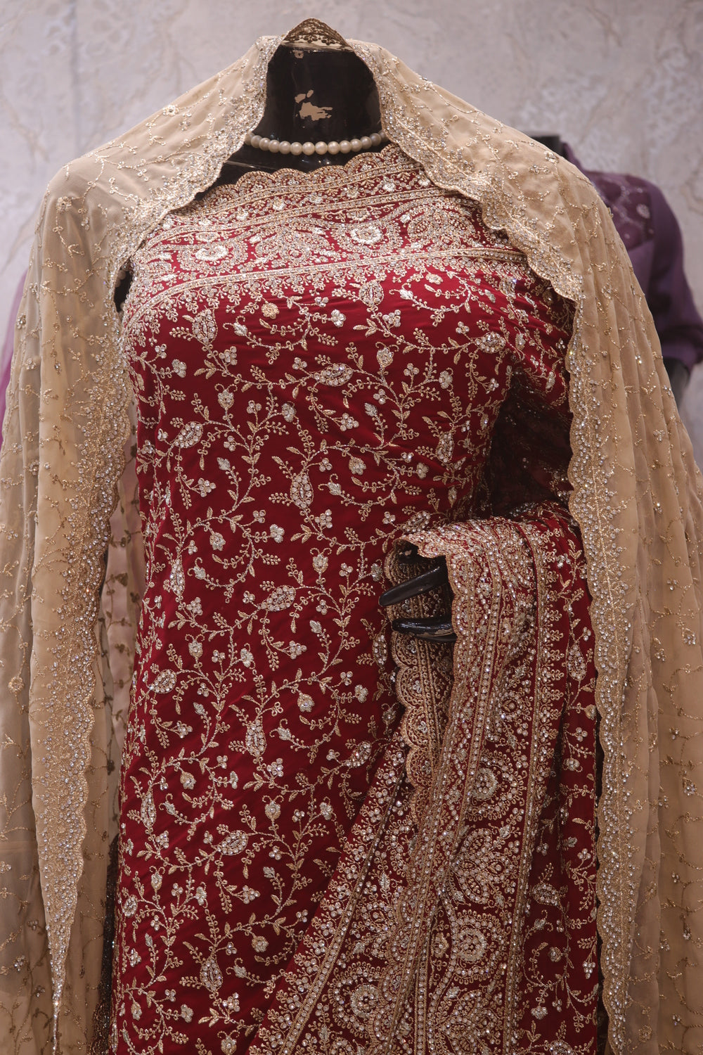 "The Royal Maroon" Vol 2 Bridal Saree with Veil