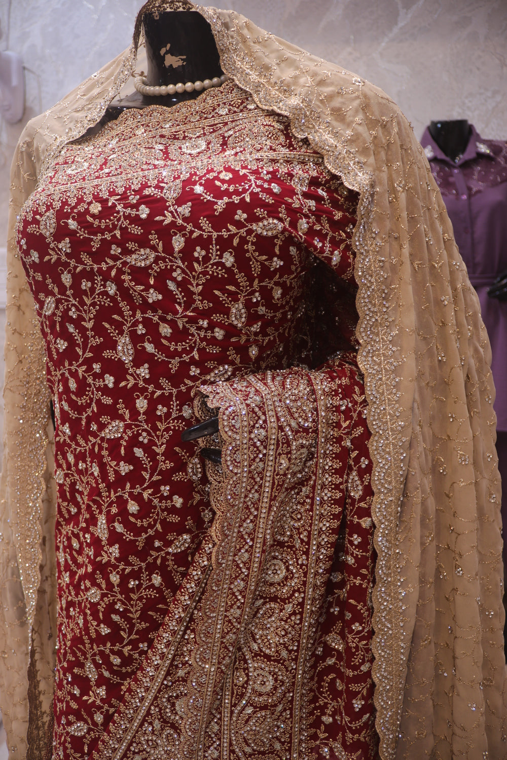 "The Royal Maroon" Vol 2 Bridal Saree with Veil