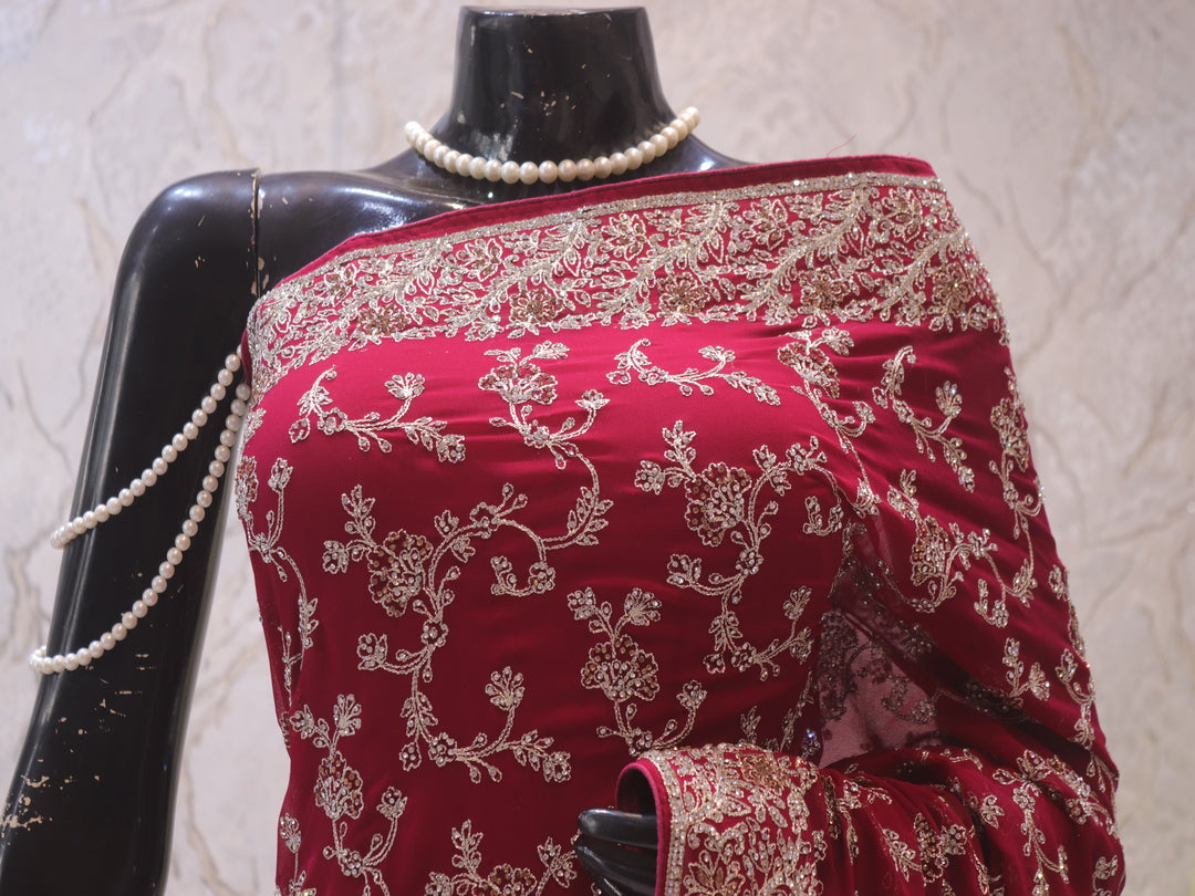 “The Raspberry Sorbet” Premium Designer Saree