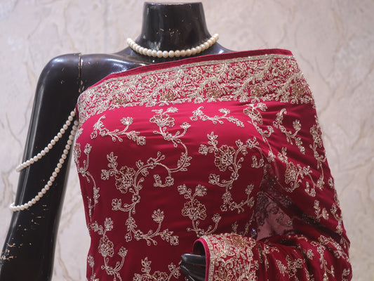 “The Raspberry Sorbet” Premium Designer Saree