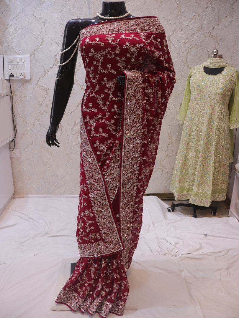 “The Raspberry Sorbet” Premium Designer Saree