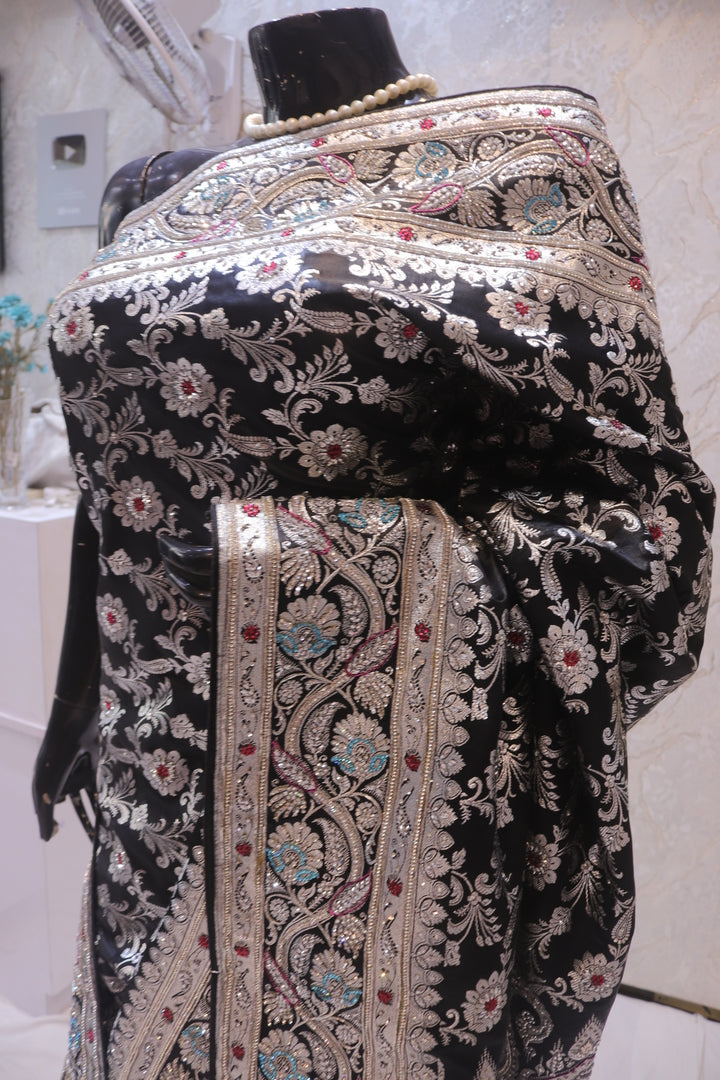 “The Midnight Black” Premium Banarasi Silk Saree