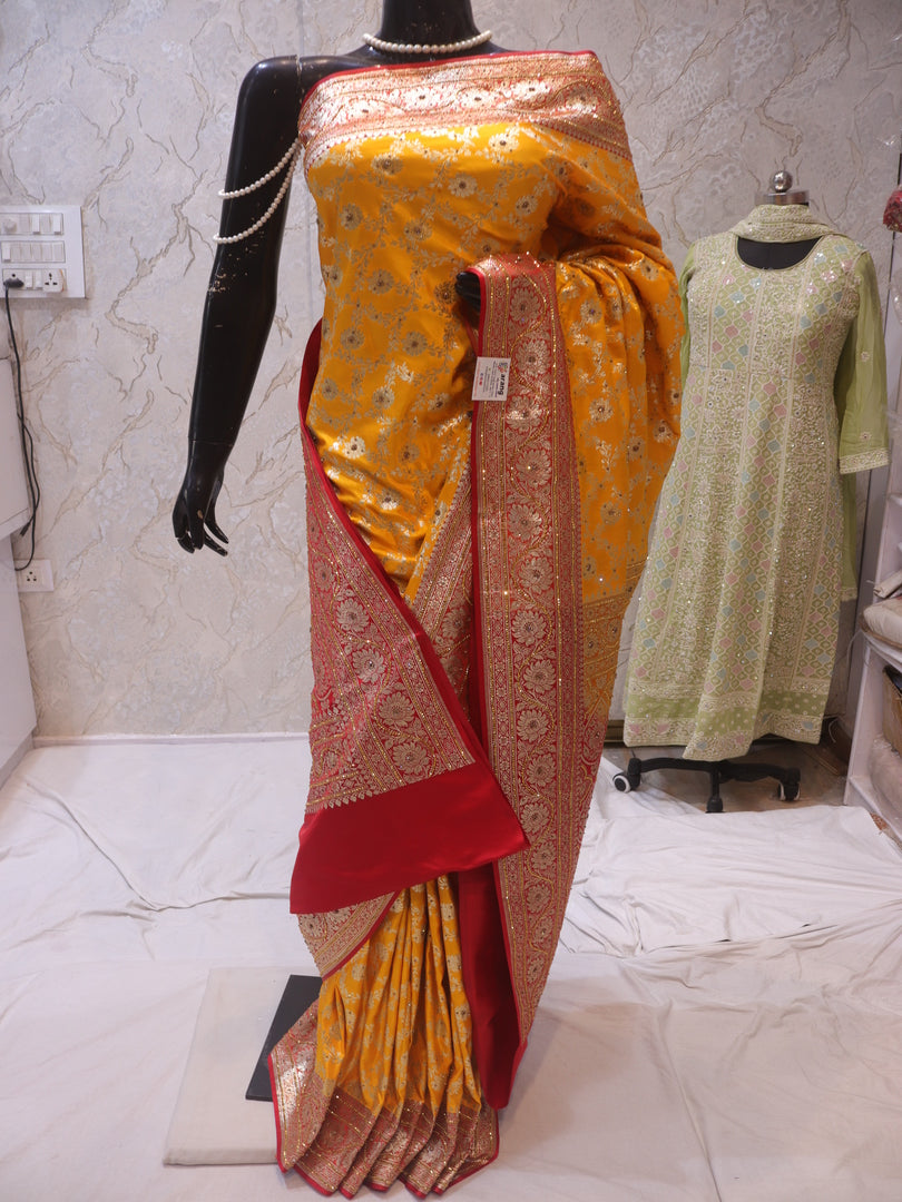 “The Golden Yellow” Premium Banarasi Silk Saree