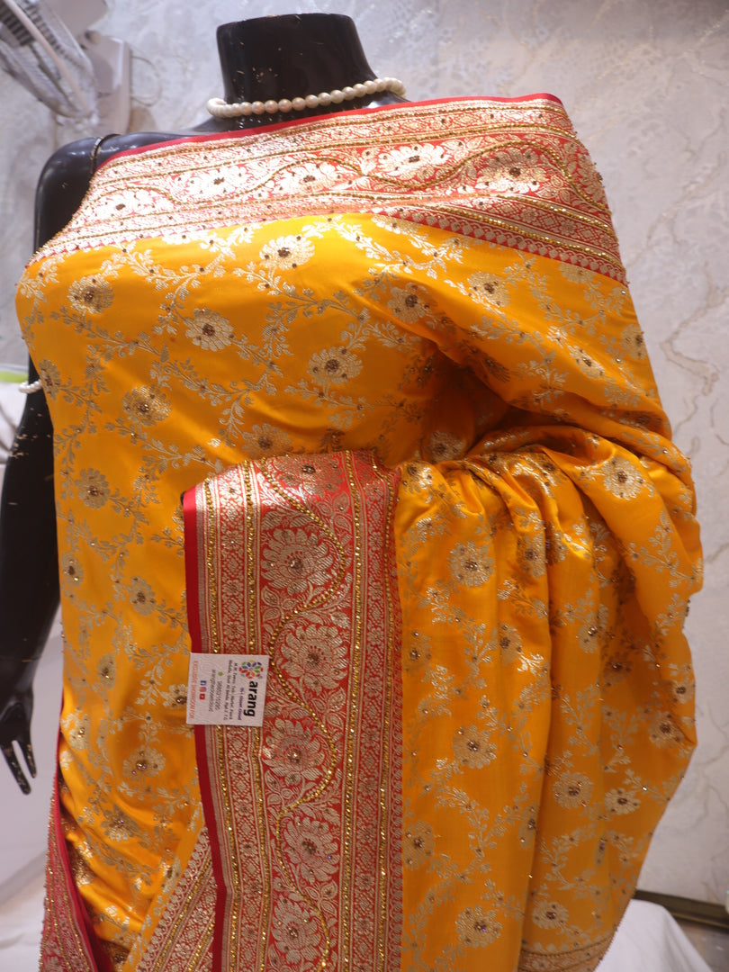 “The Golden Yellow” Premium Banarasi Silk Saree