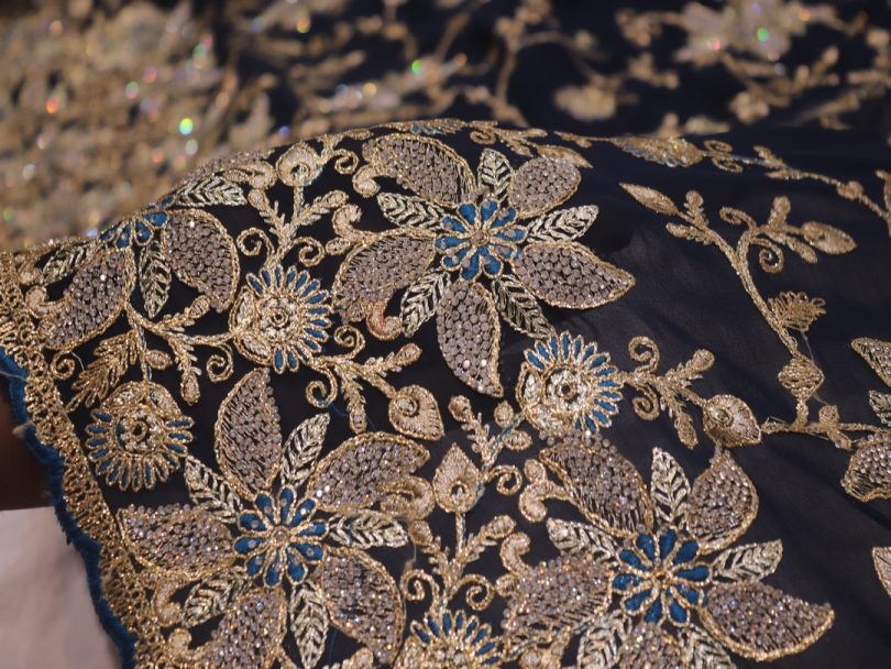 “The Prussian Blue” Premium Designer Saree